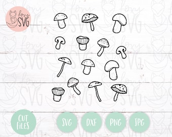 Mushrooms Svg, Mushroom Clipart, Files for Cricut, Mushroom Vector, Cut Files, Fungi Svg, Mushroom Cricut, Mushroom Cut File, Forest SvgSvg