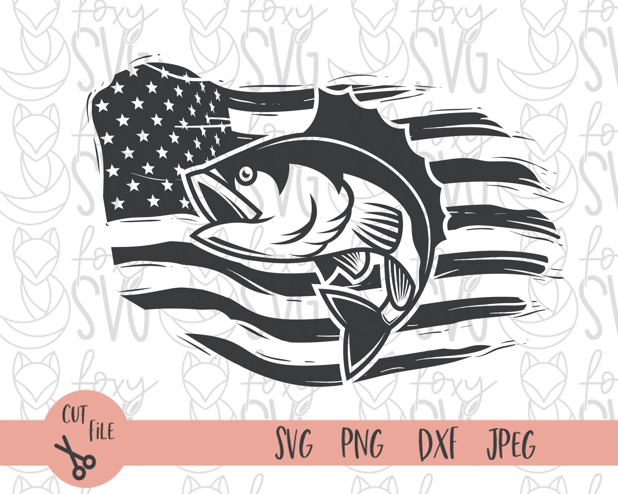 Fish Flag Svg Fishing Svg Fathers Day Svg Svg Files for - Etsy
