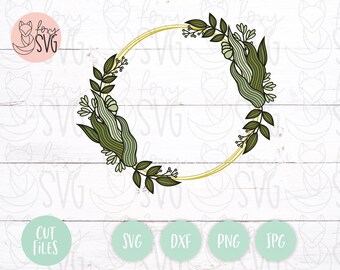 Cactus Krans Svg, Bruiloft Monogram Svg, Krans Svg, Monogram Krans Svg, Bloemen Krans Svg, Monogram Frame Svg, Svg Bestanden voor Cricut