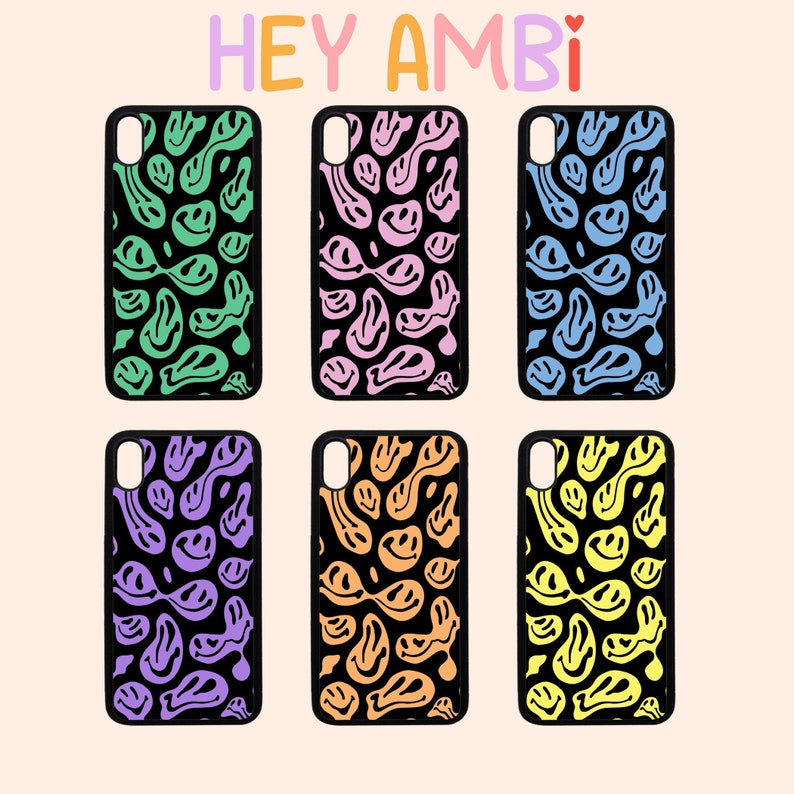 Colorful Melted Smiles iPhone Cases, iPhone 12, Vsco, Aesthetic Phone Case, Happy Case iPhone, X/Xs, iPhone XS Max, iPhone XR, iPhone 11 