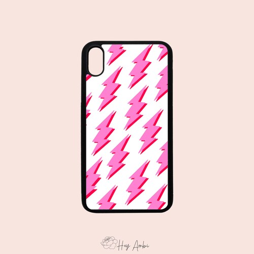 Pink And Red Lighting Bolt Iphone Case Vsco Aesthetic Phone Etsy