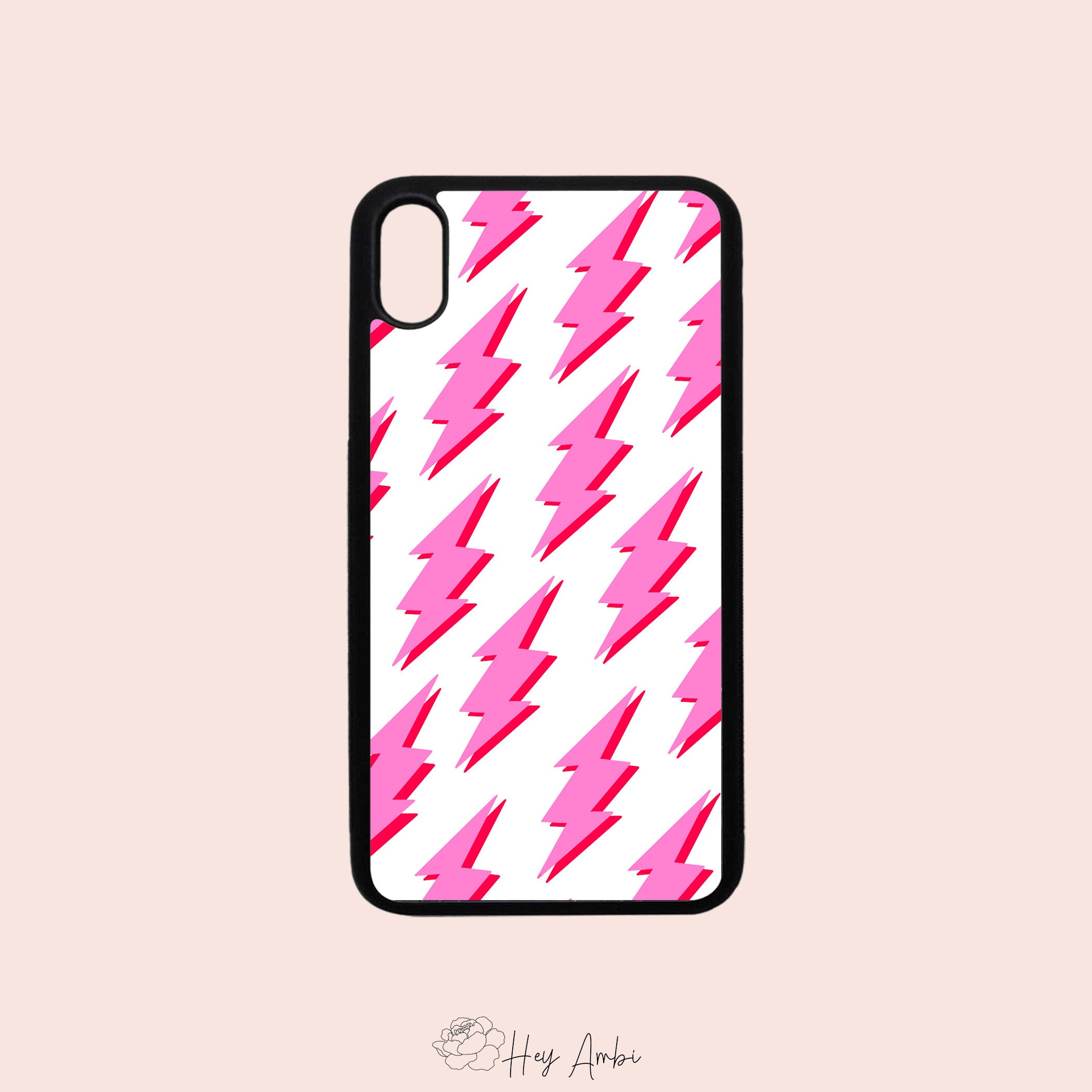Pink And Red Lighting Bolt Iphone Case Vsco Aesthetic Phone Etsy