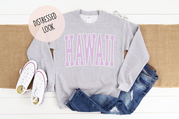 Lila angustiada Hawaii sudadera de gran tamaño VSCO Teen Girl | Etsy España