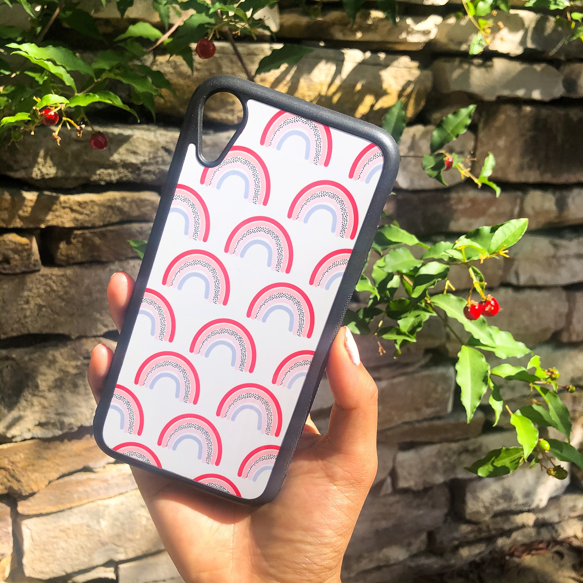Pink Speckle Rainbow Iphone Case Aesthetic Iphone 7 8 Se Case Etsy