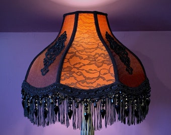 Victorian Lampshade | Bronze | Gothic Décor | Vintage | Fringe | Handmade Lampshade | MADE TO ORDER