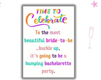 Bachelorette, Instant Download, Bachelorette Greeting Card, Funny Bachelorette Card for Bride, Bridal Shower Card, 5x7 Greeting Card, party