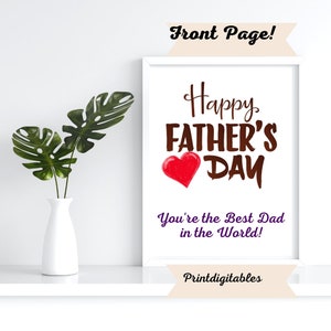 Modello di busta per biglietto per la festa del papà 5"x7" incluso. Carta del miglior papà di sempre Carta del papà amorevole Carta del papà carino con il bambino Carta del padre con il bambino Love Best