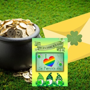 St. Patrick&#39;s Day card,Instant download, Celebration card for St. Patrick&#39;s Day, St. Paddy&#39;s Day card, Irish celebration, Luck of the Irish