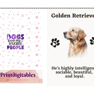 Golden Retriever Dog art greetings card, Personalized Card, Animal Card, Dog Lover, Animal lover, For Groomers, Vets and Breed Lovers