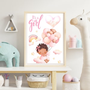 Felicitaciones Baby Girl 5x7 Tarjeta de felicitación Recién nacido bienvenido Celebre su nueva llegada Bienvenido Baby Girl Bouncing Baby New Birth Imprimible