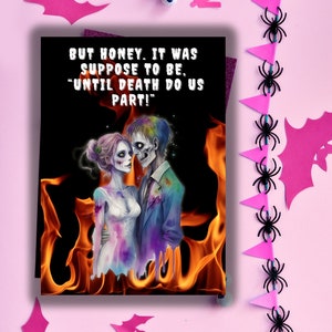 Cartão de felicitações de Halloween para impressão para ele e ela, cartão exclusivo de Halloween com humor morto-vivo Cartão de amor morto-vivo 5x7 com um toque diferente para o Halloween