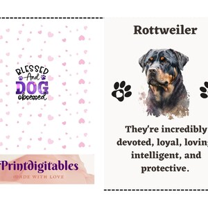 Rottweiler Dog art greetings card, Personalized Card, Animal Card, Dog Lover, Animal lover, For Groomers, Vets and Breed Lovers