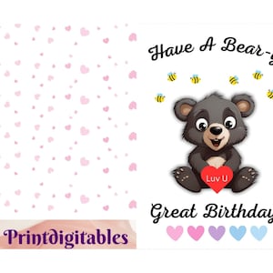 Tarjeta de felicitación de feliz cumpleaños 5"x7" Sobre para descargar Imprimible ese día especial Deseos de cumpleaños Celebre la más cálida felicitación Divertido