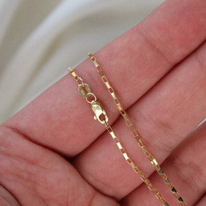 14K Solid Gold Box Chain, 14K Solid Yellow Gold Box Open Link Chain Necklace, Box Chain Necklace, Box Chain, Dainty Chain