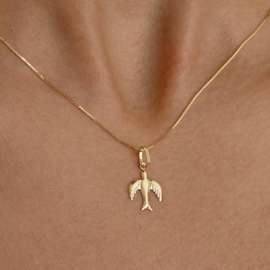 Gold Dove Pendant - Holy Spirit Pendant - Peace Dove Necklace - Dove Necklace Charm - Holy Spirit Dove - Baptism Confirmation Gift
