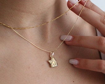 14K Solid Gold Angel Necklace, 14K Gold Baby Angel Pendant, gift for babies, protection necklace, baptism gift
