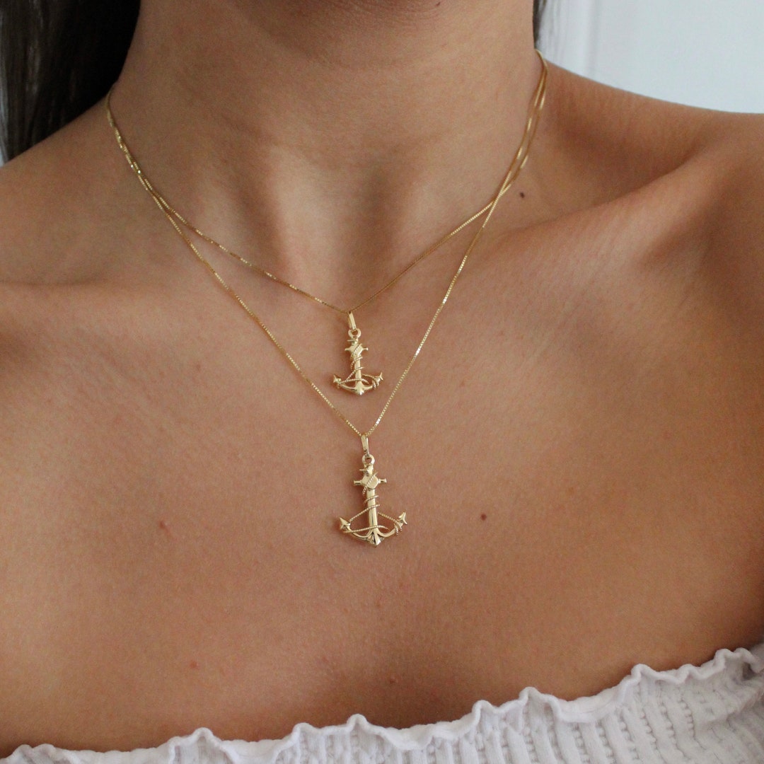 925 Sterling Silver Pirate Pendants Anchor Necklaces And Chain With...