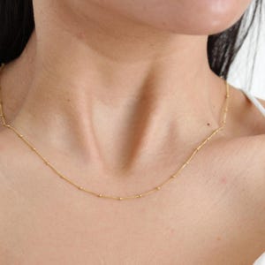 14K Solid Gold Necklace, 14k Solid Gold Necklace, Tiny Gold Chain, Dainty Gold Chain, Gold Chain, Solid Gold Necklace, Gift Necklace