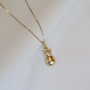 14k Solid Gold Cat Necklace, Gold Kitty Pendant Necklace & Dainty Gold Kitten Necklace - Cat Lovers Necklace for Pet Lovers