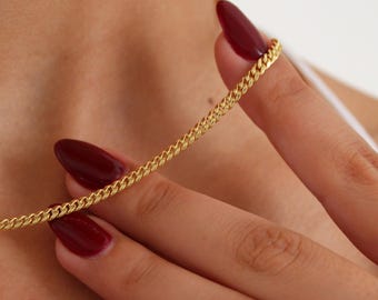 Solid 10K Gold Miami Cuban Link Chain Necklace