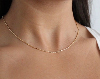 14k Solid Gold Chain, 14k Gold Necklace, Real Gold Necklace, Real Gold Chain, Christmas Gift, Gift for her, Solid heavy dainty chain