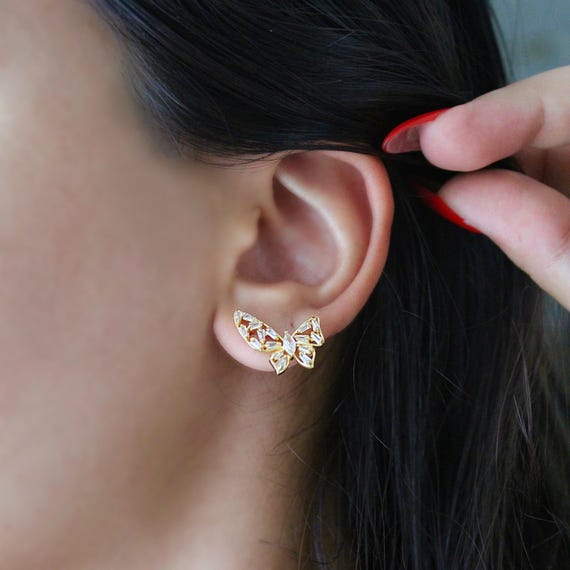 アクセサリー Pt950INFINITE BUTTERFLY PIERCED EARRINGS PT950 Pure Platinum 950 Women Lucky Butterfly Bowknot