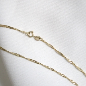 14K Gold Singapore Chain, Singapore Chain Gold, Twist Gold Necklace Chain, Twist Chain Necklace Necklaces For Women, Dainty Gold Chain