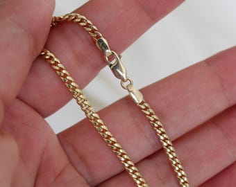 Solid 10K Gold Miami Cuban Bracelet, Man Gold Bracelet, Unisex Chain