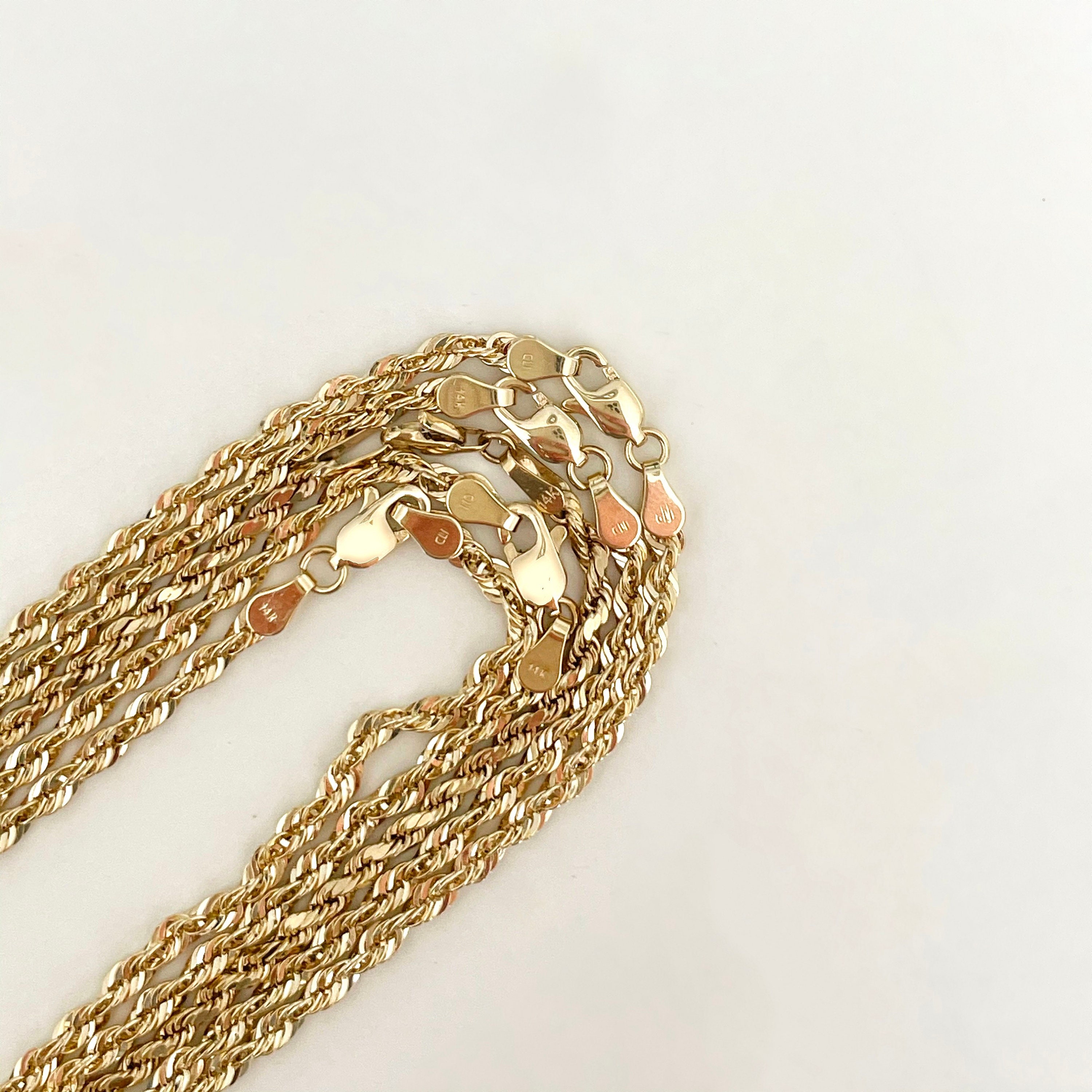 14k Yellow Gold Rope Chain 14k Gold Rope Chain Necklace 14K - Etsy