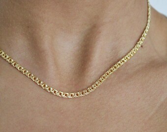 14K Gold Curb Chain Necklace, Box Chain, Paperclip Necklace | Curb Chain | Figaro Chain | Thin Gold Chain | Everyday Necklace | Gift for Her