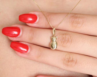 14K Solid Gold Pet Memorial Gifts - Valentines Day Gift for Her - Pet Lover Gifts - Personalized Jewelry for Kids