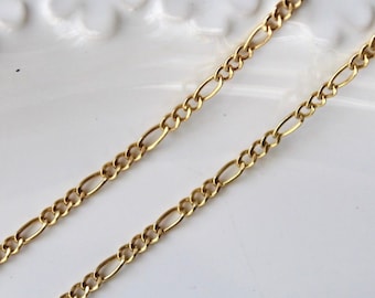ソリッド14Kゴールドフィガロチェーンネックレス 4.5mm リアルゴールド