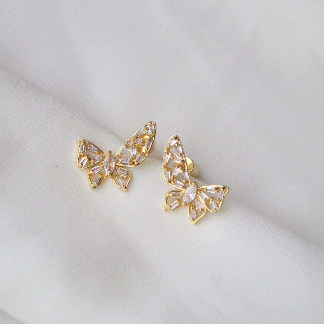 XIAQUJ Ear Ring Earrings Female In Laid Big Personalized Hoop Jewelry Ear Butterflys Earrings Earrings Gold
