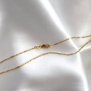 Solid 14K Gold Box Chain Necklace, Delicate Dainty Layered Necklace