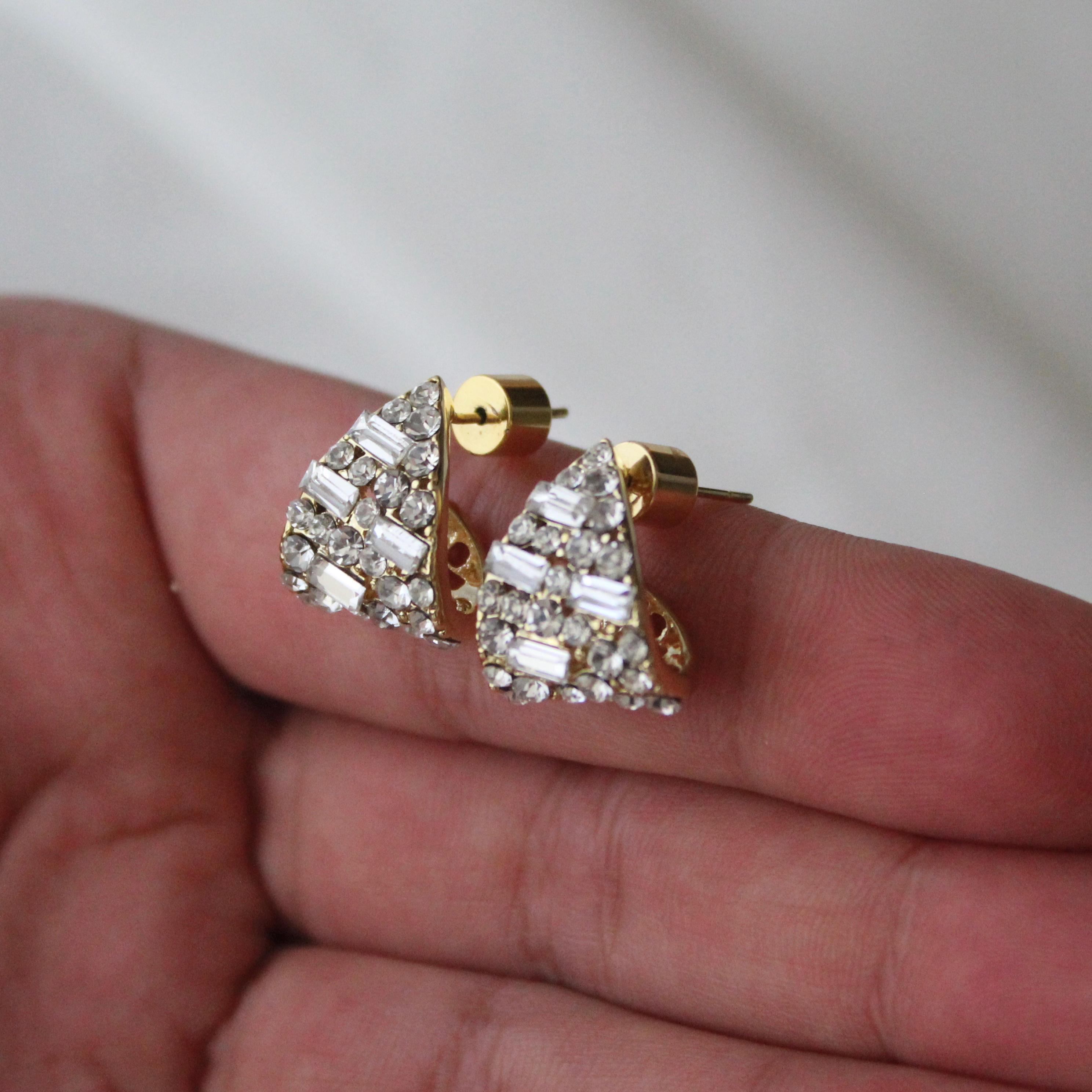 Fiore con Goccia Orecchini Donna pl. Oro Bianco 18K con Cristalli Zirconi Nero
