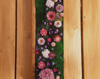 Preserved Moss Wall Art (6 inch × 23 inch frame)