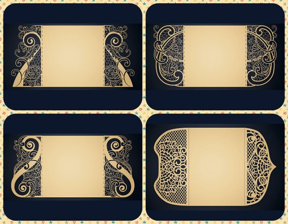 Download Wedding Invitation Svg Gate Fold Laser Cut Invite Lace Etsy