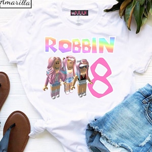 Roblox Birthday Shirt Roblox Shirt Girl Roblox Birthday Etsy - discount 2018 roblox t shirts girls boys sweatshirt red noze day costume children sport shirt kids h