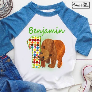 Brown Bear Iron On Transfer Image I Birthday Party Iron On Shirt I First Birthday I Boy I Brown Bear Birthday Clothing I Party Outfit I DIY