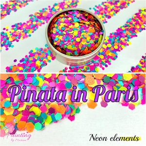 RAINBOW NEON Glitter Mix ‘Piñata in Paris’. Neon Multicolour Chunky Blend, Bright, Resin, Tumblers, Wax Melts, Nail, Craft, Art, Body, Glass