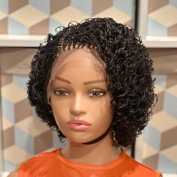 ElegantWigs 26" Black  Braided Micro Twist Wig Handmade On a full lace Wig *Ready To Ship*