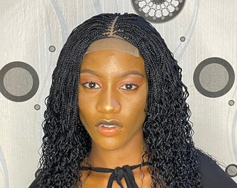 ElegantWigs 16" Braided Water Wave Wig Made on a Lace Closure *Ready To Ship* *Just As Pictured*