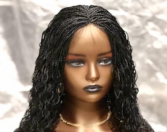 ElegantWigs 16" Black Braided Twist Wig Made on a Lace Closure *Ready To Ship* *Just As Pictured*
