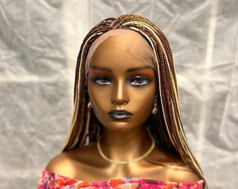 ElegantWigs 22" Three Tone Box Braided Wig Made on a Full Lace *Ready To Ship* *Just As Pictured*