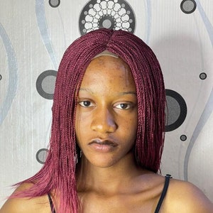 ElegantWigs 14" Burgundy Braided Micro Twist Wig *Ready To Ship* *Just As Pictured*