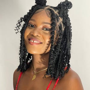 Handmade Black Braided Wig: 12&quot; Knotless Box Braids Full Lace Wig