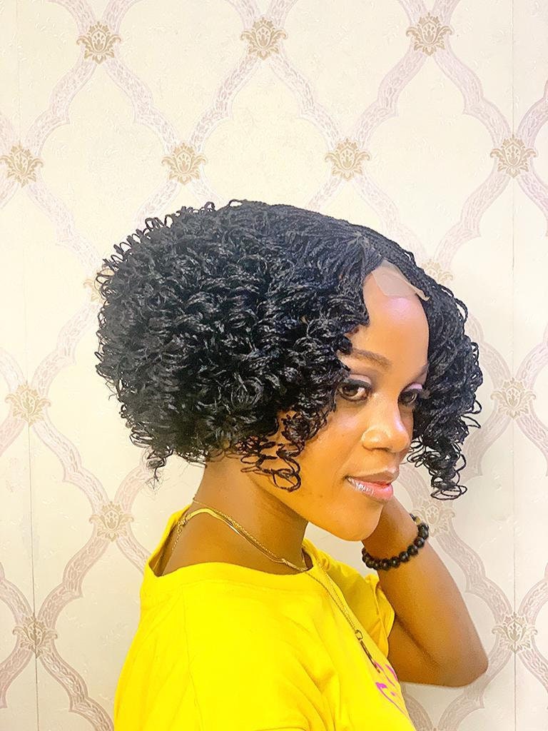 online store shop ElegantWigs Black Braided Curly Coil Wig *Ready To