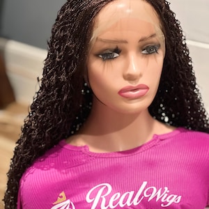 ElegantWigs 22-24 “ long.Braided Twist Wig Made on a full lace wig.**Just As Pictured*The color is dark brown.Beautiful wig for black women.