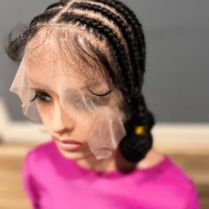ElegantWigs short light weight cornrow braided wig. Made on a full lace wig.wig for women.