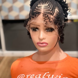 ElegantWigs Cornrow Bun Wig Made On A Full Lace *Ready To Ship* *Just As Pictured*